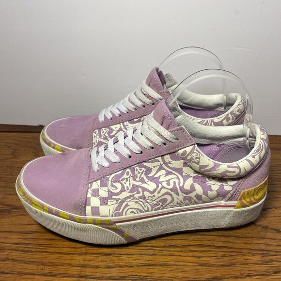 Vans Old Skool Stacked Wavy Days Platform Sneaker 500714 Canvas Suede Sz 8.5 - Picture 5 of 12